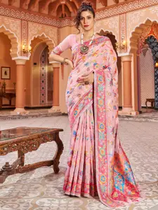 koram design Floral Woven Design Zari Banarasi Saree