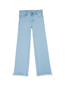Gini and Jony Girls Flared Mid-Rise Clean Look Stretchable Jeans