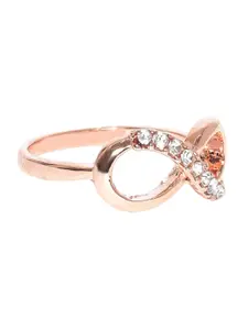 OOMPH Gold-Plated CZ Studded Finger Ring