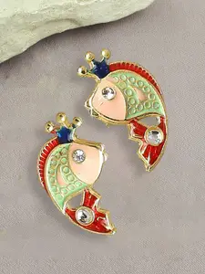 OOMPH Kundan Studded Contemporary Stud Earrings