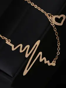 OOMPH Heartbeat Shaped Pendants With Chains