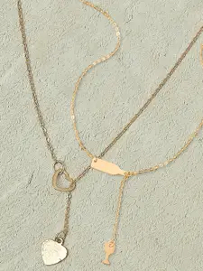 OOMPH Set Of 2 Metal Necklace