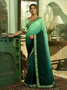 Ekasya Ombre Dyed Embroidered Fusion Saree