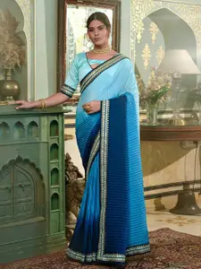 Ekasya Ombre Dyed Embroidered Fusion Saree