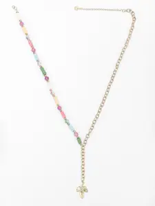 FOREVER 21 Gold Plated Artificial Beads Necklace