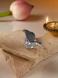 AMi Silver-Plated Oxidised Adjustable Finger Ring