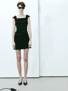 H&M Square-Neck Twill Dress