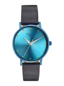Sonata Women Poze Embellished Dial & Leather Straps Analogue Watch SP80017QL01