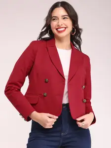 FableStreet Single-Breasted Notched Lapel Blazers