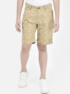 Crimsoune Club Boys Abstract Printed Mid Rise Pure Cotton Shorts