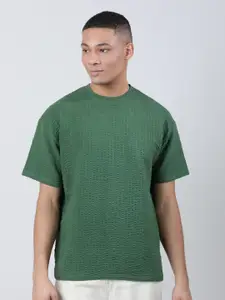 Bene Kleed Men Seersucker Knit Oversized T-shirt