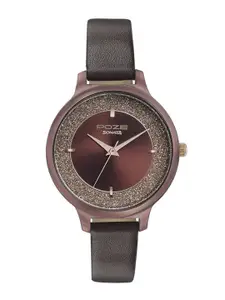 Sonata Women Textured Dial & Leather Straps Analogue Watch SP80011KL01