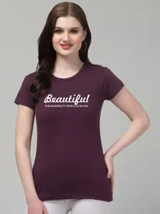 Trend Level Typography Printed Cotton T-shirt