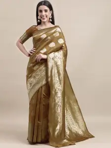 MANVAA Woven Design Zari Silk Blend Banarasi Saree