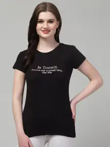 Trend Level Short Sleeves Cotton Typography T-shirt