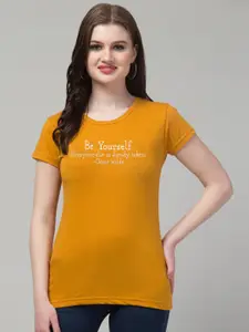 Trend Level Short Sleeves Cotton Typography Printed T-shirt