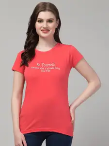 Trend Level Short Sleeves Cotton Typography Printed T-shirt