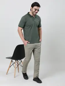 Crocodile Polo Collar Short Sleeves Cotton Slim Fit T-shirt