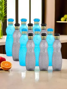 Kuber Industries Blue & Grey 12 Pieces Printed Water Bottle 1Ltr