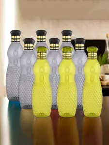 Kuber Industries Yellow & Grey 9 pieces Water Bottles 1Ltr