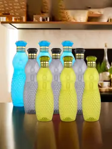 Kuber Industries Blue & Grey 9 Pieces Water Bottle 1Ltr