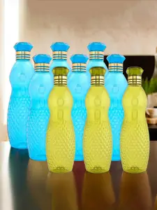 Kuber Industries Blue & Green 9 Pieces Printed Water Bottle 1Ltr