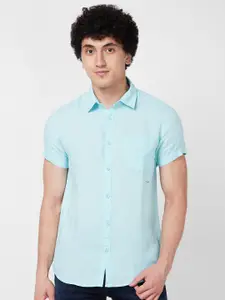 SPYKAR Spread Collar Linen Casual Shirt