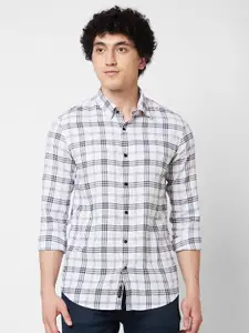 SPYKAR Tartan Checked Spread Collar Cotton Casual Shirt