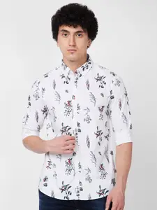 SPYKAR Floral Printed Cotton Casual Shirt
