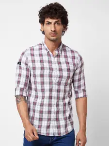 SPYKAR Tartan Checks Opaque Checked Cotton Casual Shirt