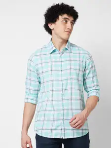SPYKAR Men Tartan Checked Opaque Cotton Casual Shirt
