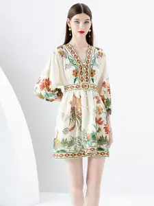 JC Collection Floral Print Fit & Flare Casual Dress