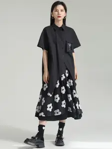 JC Collection Floral Printed Flared Midi Skirt