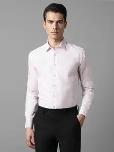 Louis Philippe Slim Fit Self Design Pure Cotton Formal Shirt