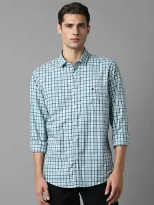 Louis Philippe Sport Slim Fit Checked Pure Cotton Casual Shirt