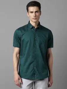 Louis Philippe Sport Slim Fit Micro Disty Printed Pure Cotton Casual Shirt