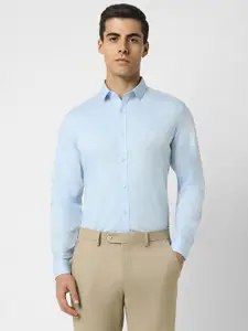 V Dot Slim Fit Micro Disty Printed Pure Cotton Formal Shirt