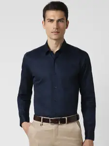 Peter England Spread Collar Long Sleeves Slim Fit Opaque Formal Shirt