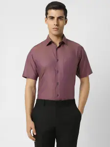 Van Heusen Textured Self Design Cotton Casual Shirt