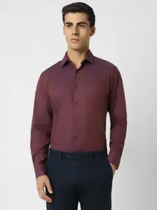 Van Heusen Textured Spread Collar Pure Cotton Casual Shirt