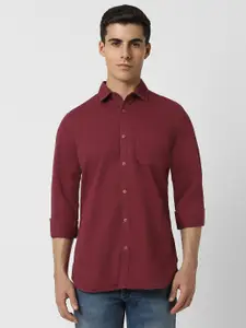 VAN HEUSEN DENIM LABS Slim Fit Spread Collar Long Sleeves Cotton Casual Shirt