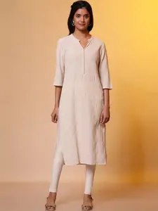 AURELIA Textured Mandarin Collar Straight Kurta