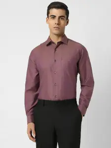 Van Heusen Textured Spread Collar Pure Cotton Casual Shirt