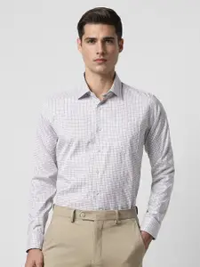 Van Heusen Checked Spread Collar Pure Cotton Formal Shirt