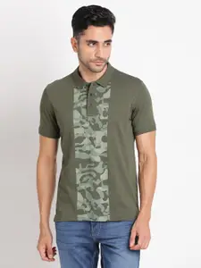 Indian Terrain Camouflage Printed Polo Collar Cotton T-shirt