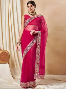 Saree mall Embroidered Embellished Net Sarees