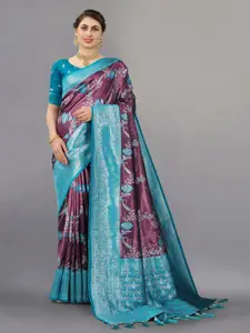 HIRAPARA ENTERPRICE Floral Woven Design Zari Pure Silk Banarasi Saree