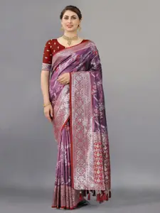 HIRAPARA ENTERPRICE Ethnic Motifs Woven Design Zari Pure Silk Banarasi Saree