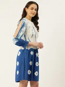 MISRI Tie & Dye Dyed Slit Sleeves A-Line Dress