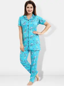 Be You Floral Printed Shirt & Pyjama Night suit